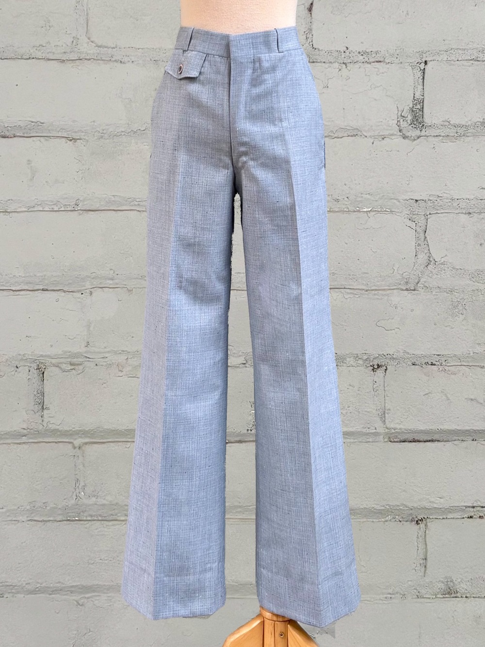 Vintage Light Blue Wide-Leg Trousers - Picture 2 of 10